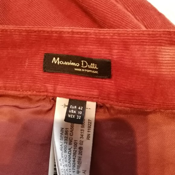 Burnt orange corduroy button-up skirt - Picture 7 of 7